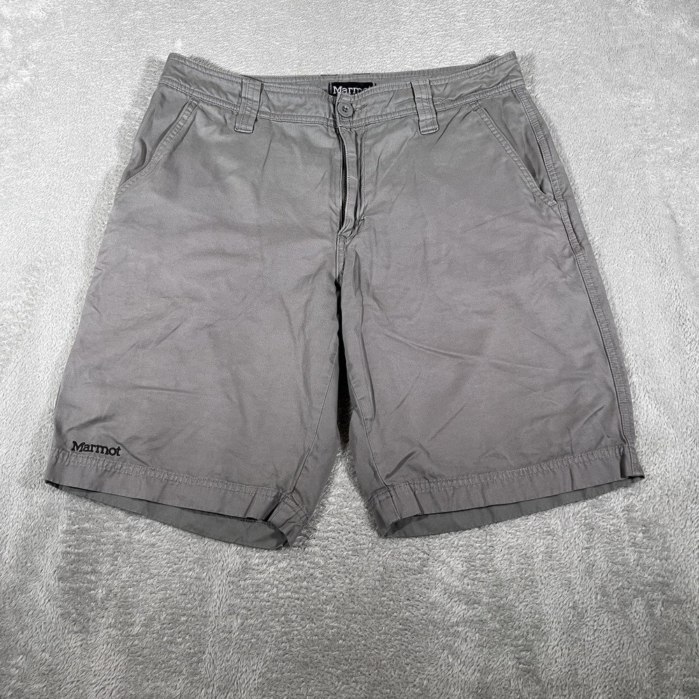 Marmot Shorts Mens 32 Gray 10" Nylon Blend Hiking Outdoor Casual Side Pocket
